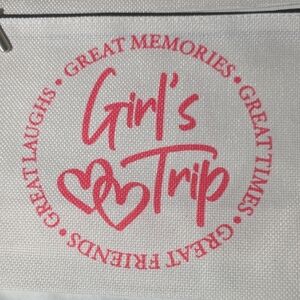 New! Girl's Trip Pink Teal Blue Purple Set Of 4 Cosmetic Makeup Bags Travel